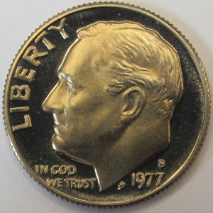 1977 S Roosevelt Dime - vintage American proof coin