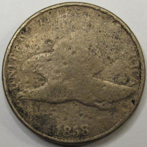 1858 Flying Eagle Cent - antique American pre Civil War penny coin