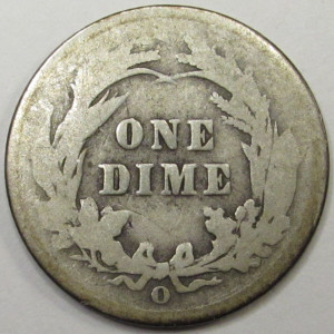 1892 O Barber Dime - antique New Orleans mint first year of issue silver coiin