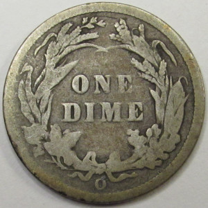 1893 O Barber Dime - antique better date American silver dime