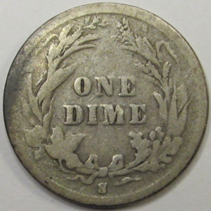 1893 S Barber Dime - antique San Francisco mintmark American silver dime