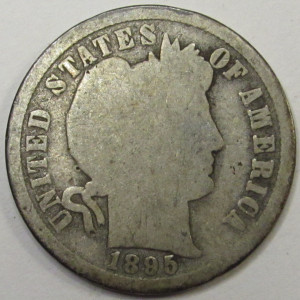 1895 S Barber Dime - antique San Francisco mintmark silver dime