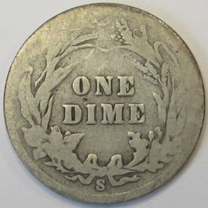1901 S Barber Dime - antique key date American silver dime