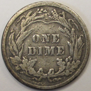 1906 Barber Dime - antique American silver dime coin