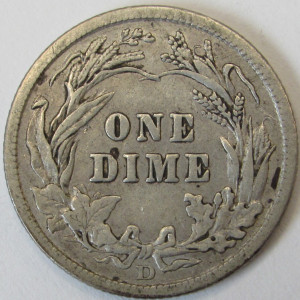 1906 D Barber Dime - antique Denver mintmark American silver dime