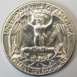 1942 S Washington Quarter - antique San Francisco uncirculated silver coin