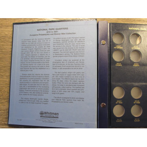 Whitman coin album for National Park Quarters - 2010-2021 - P+D