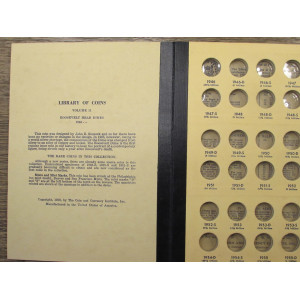 Library of Coins album for Roosevelt Dimes - 1946-1968 - vintage supply
