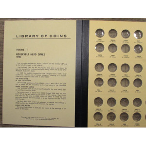 Library of Coins album for Roosevelt Head Dimes - 1946-1968