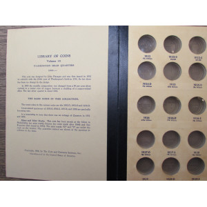Library of Coins album - Washington Quarters - 1932-1965 - vintage supply