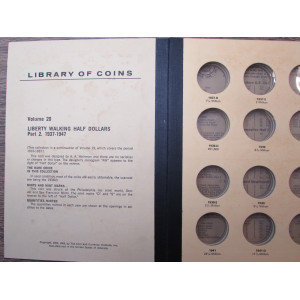 Library of Coins Album for Walking Liberty Half Dollars - 1937-1947 - part 2 - vintage supply