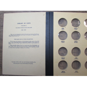 Library of Coins album for Franklin Half Dollars - 1948-1963 - vintage supply