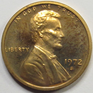 1972 S Lincoln Memorial Cent - vintage seventies proof penny