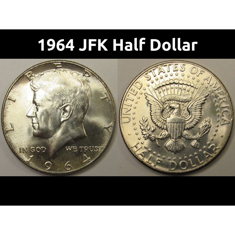 1964 JFK Half Dollar - uncirculated flashy first year of issue silver coin