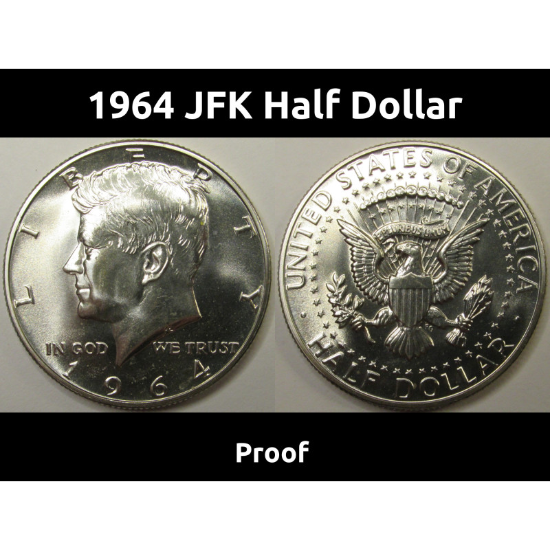 1964 JFK Half Dollar - first year of issue silver flashy proof coin 