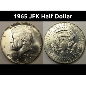 1965 JFK Half Dollar - 40 percent silver American silver vintage coin