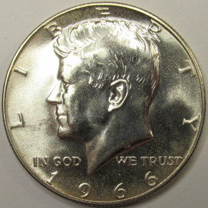1966 SMS JFK Half Dollar - special mint set 40 percent silver American half dollar