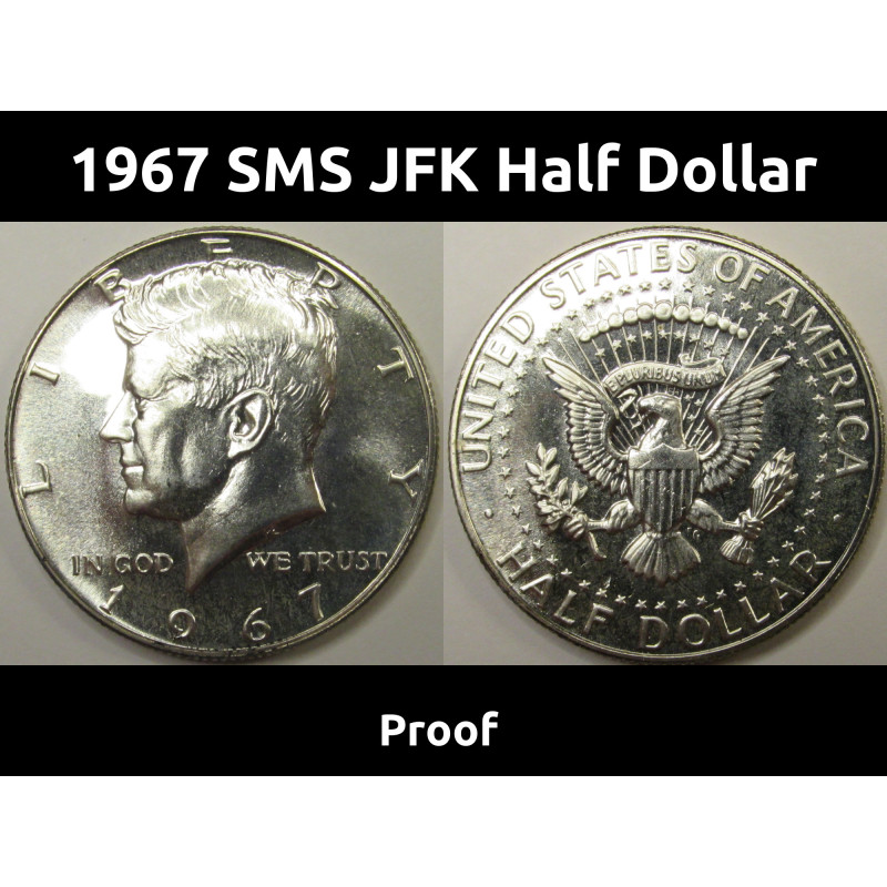 1967 SMS JFK Half Dollar - special mint set 40 percent silver vintage American coin