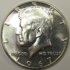 1967 SMS JFK Half Dollar - special mint set 40 percent silver vintage American coin