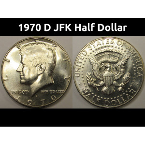 1970 D JFK Half Dollar - vintage Denver mintmark low mintage coin