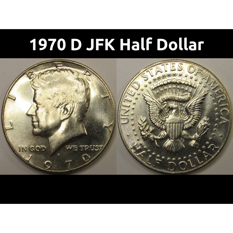 1970 D JFK Half Dollar - vintage Denver mintmark low mintage coin