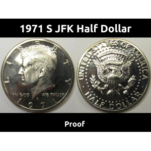 1971 S JFK Half Dollar - vintage American flashy proof coin