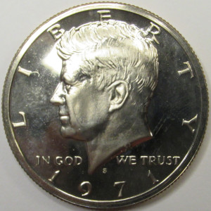 1971 S JFK Half Dollar - vintage American flashy proof coin