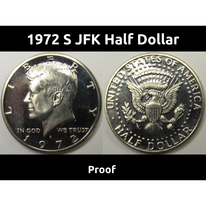 1972 S JFK Half Dollar - American flashy proof vintage coin