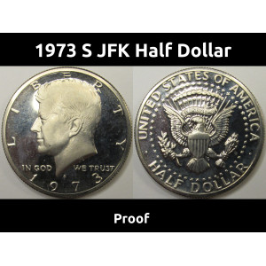1973 S JFK Half Dollar - vintage American flashy proof coin
