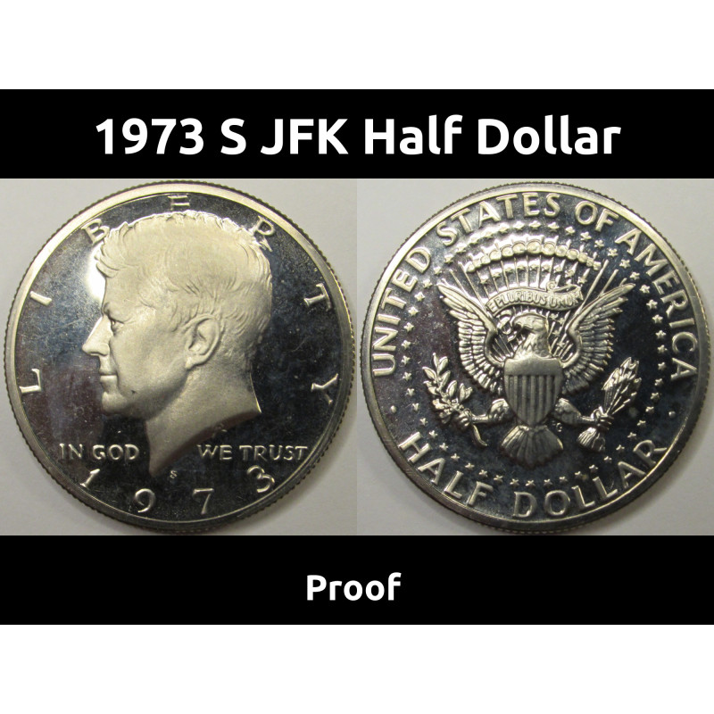 1973 S JFK Half Dollar - vintage American flashy proof coin