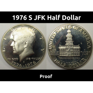 1976 S JFK Half Dollar - vintage American flashy proof coin
