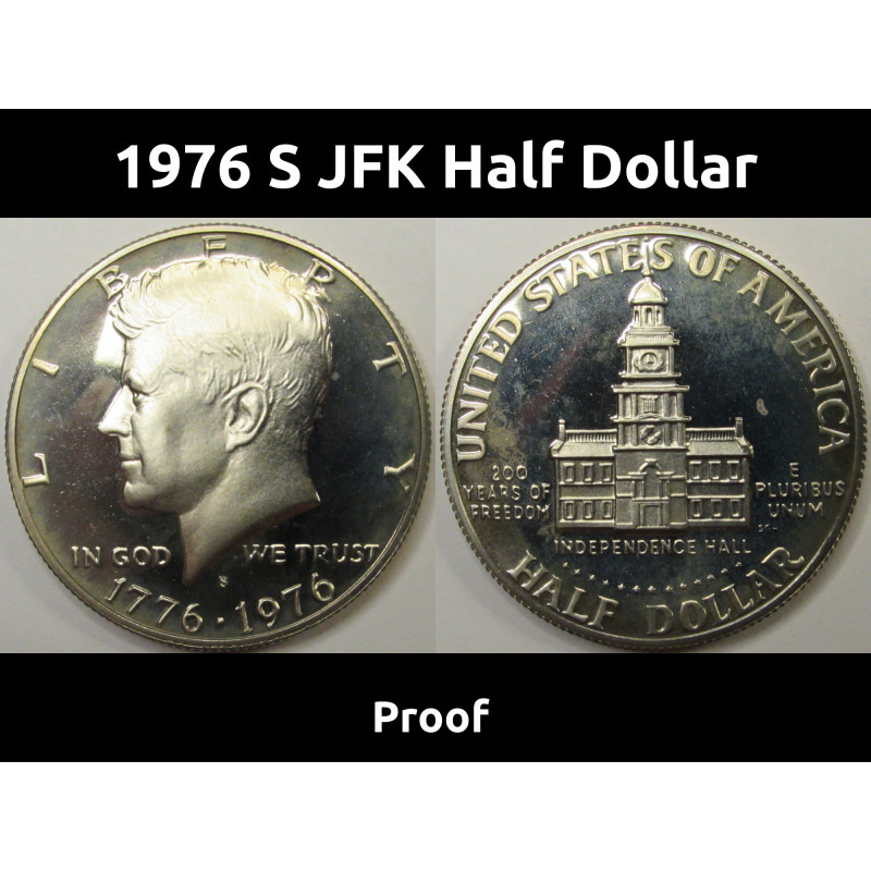 1976 S JFK Half Dollar - vintage American flashy proof coin