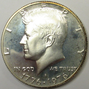 1976 S JFK Half Dollar - 40 percent silver proof - vintage bicentennial coin