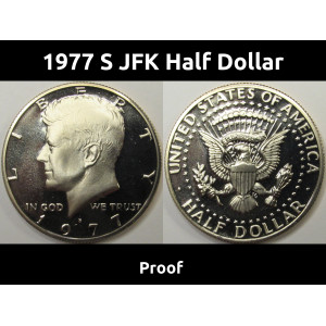 1977 S JFK Half Dollar - vintage flashy proof American coin