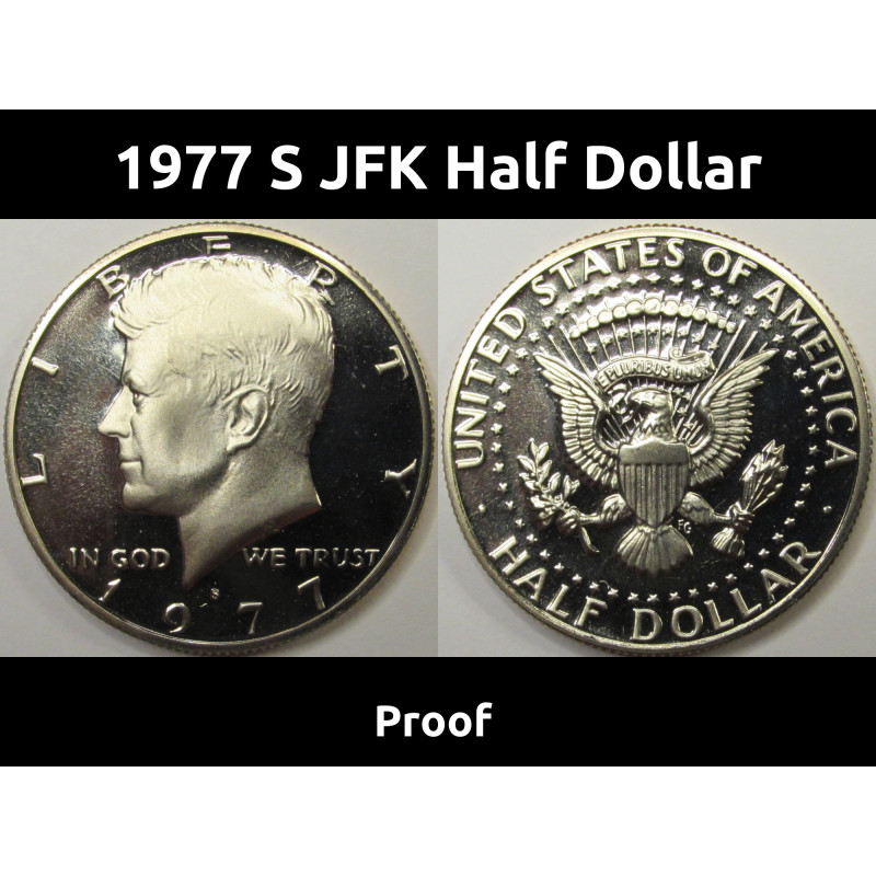 1977 S JFK Half Dollar - vintage flashy proof American coin