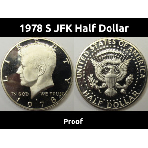 1978 S JFK Half Dollar - vintage seventies proof American coin
