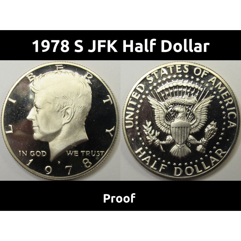 1978 S JFK Half Dollar - vintage seventies proof American coin