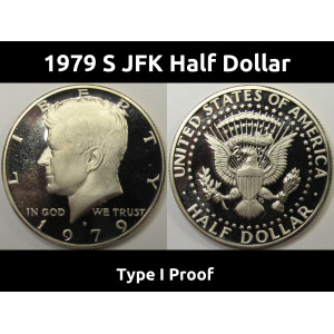 1979 S JFK Half Dollar - Type 1 proof - vintage American coin