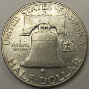 1951 D Franklin Half Dollar - vintage American silver half