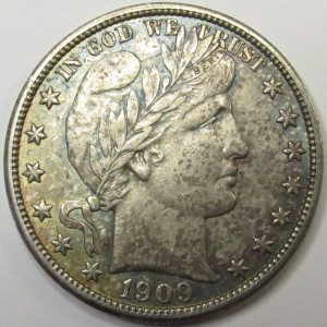 1909 Barber Half Dollar - antique 20th century silver higher grade coin