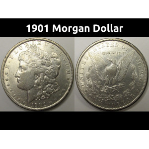 1901 Morgan Dollar - antique turn of the century American silver dollar