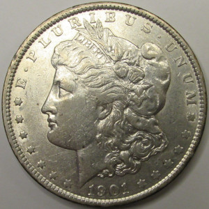 1901 Morgan Dollar - antique turn of the century American silver dollar