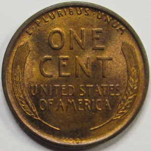 1909 VDB Lincoln Wheat Cent - antique uncirculated American first year of issue coin