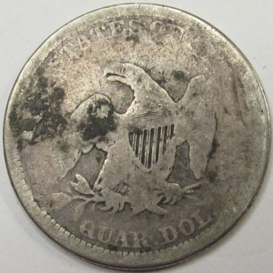 1891 Love Token - Seated Liberty Quarter - vintage CK initials