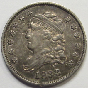1833 Capped Bust Half Dime - antique small silver early American coin