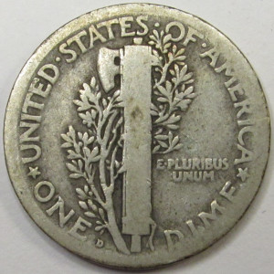 1920 D Mercury Dime - antique Denver mintmark American silver coin