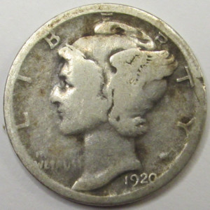 1920 S Mercury Dime - antique San Francisco mintmark silver coin