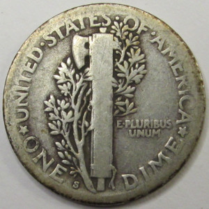 1923 S Mercury Dime - antique San Francisco mintmark silver coin