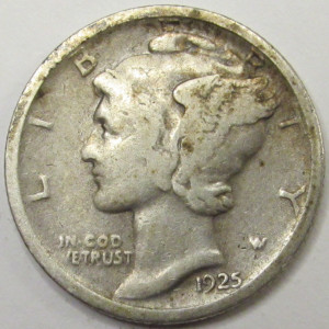 1925 D Mercury Dime - vintage Denver mintmark silver coin