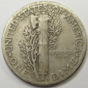 1927 D Mercury Dime - antique Denver mintmark silver coin